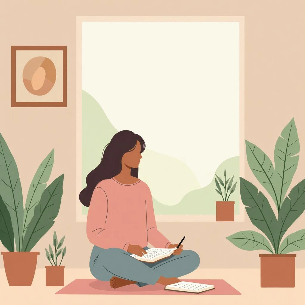 Ilustración de autocuidado y bienestar emocional en terapia
